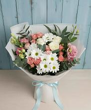 Букет цветов из:  Розы, Лизиантусы и Хризантемы #REPLACE_PRED# Верх-Туле