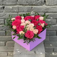 Цветочная композиция из Розы в коробке в Верх-Туле
