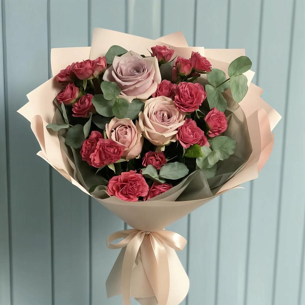 Букет цветов из: Гвоздики и Розы в Верх-Туле