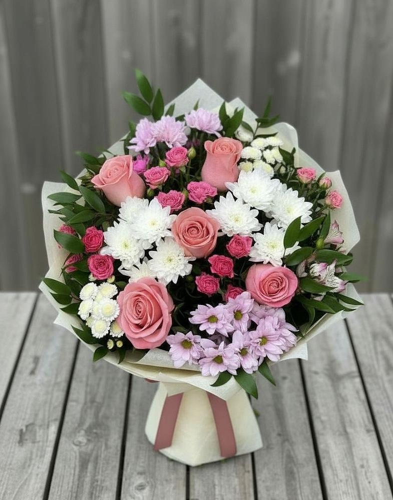 Букет цветов из: Альстромерии, Гвоздики, Розы и Хризантемы в Верх-Туле