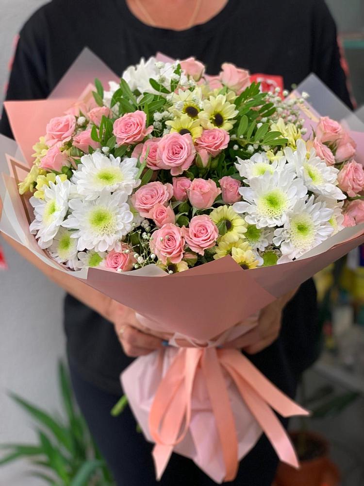 Букет цветов из: Розы и Хризантемы в Верх-Туле