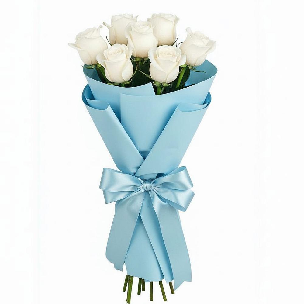 Букет 7 белых роз Проуд в Верх-Туле