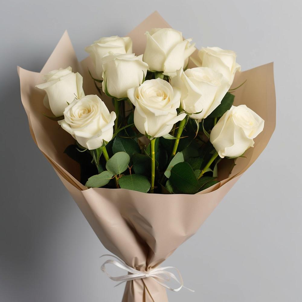 Букет 9 Белых роз Эдлесс Лав в Верх-Туле
