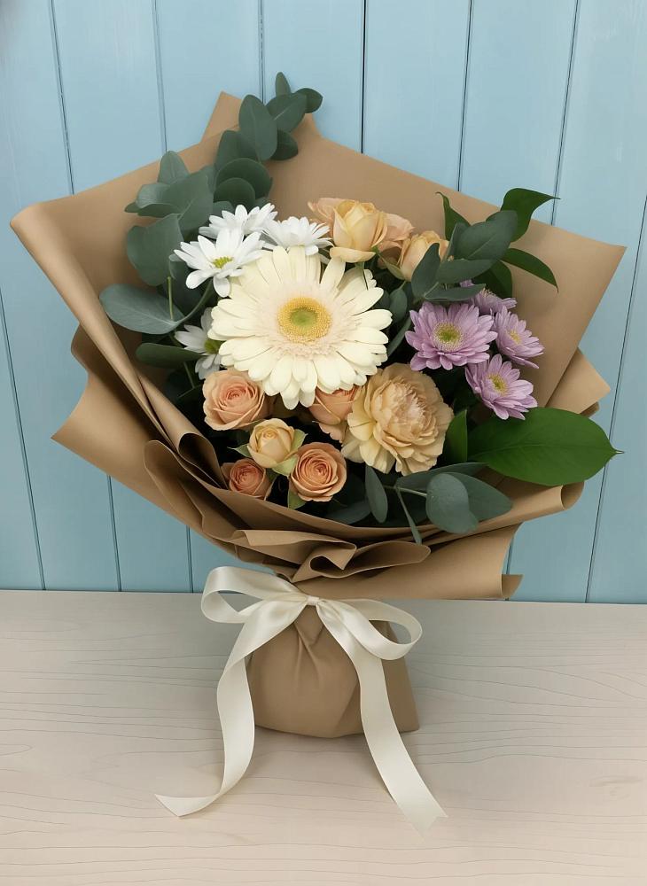Букет цветов из: Герберы и Хризантемы в Верх-Туле