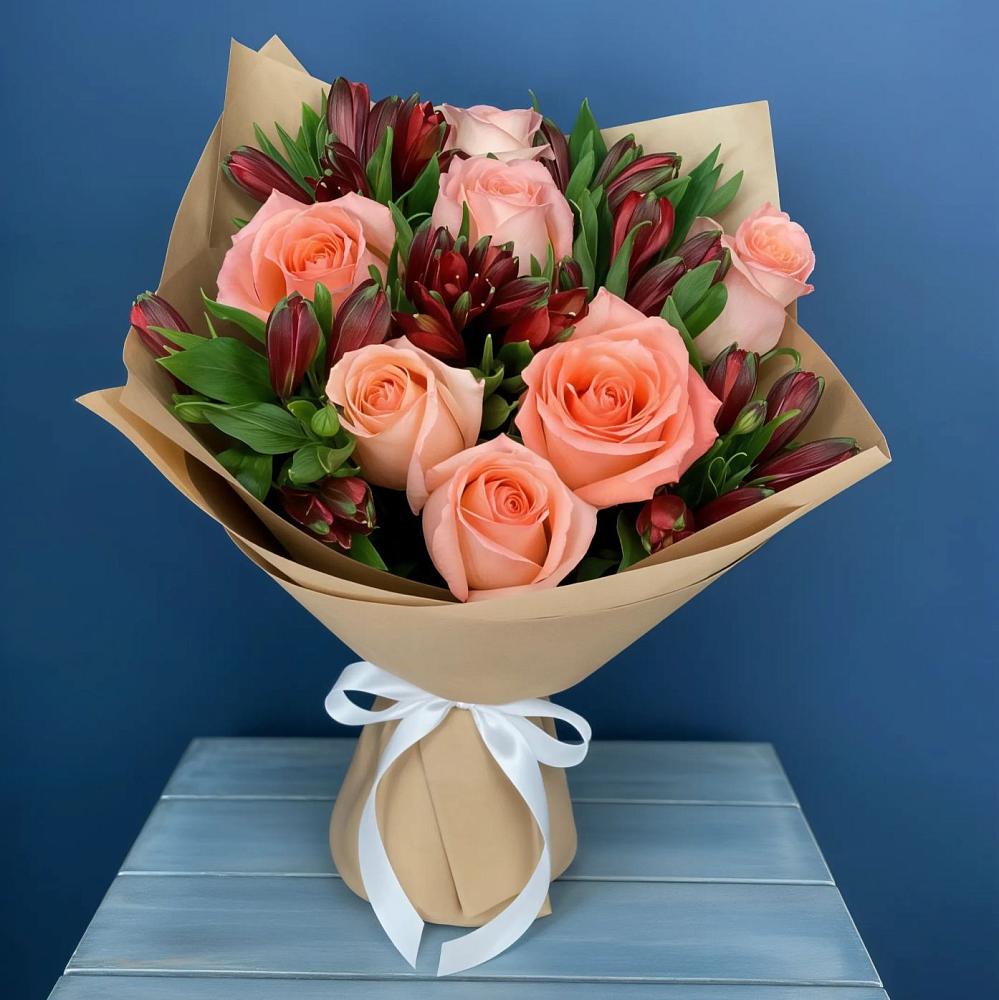 Букет цветов из: Розы и Альстромерии в Верх-Туле