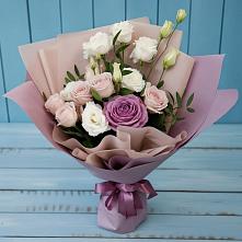 Букет цветов из:  Розы и Лизиантусы #REPLACE_PRED# Верх-Туле