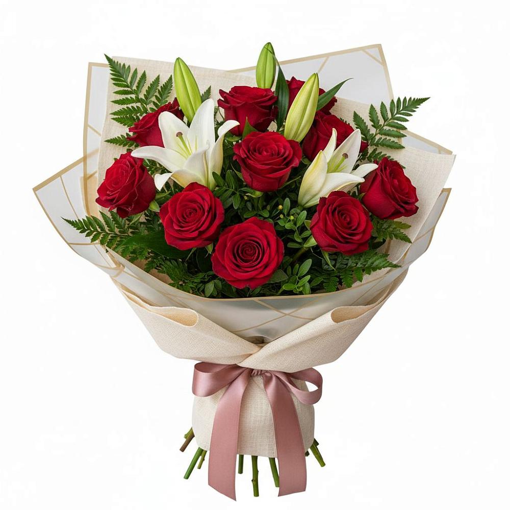 Букет цветов из: Лилии и Розы в Верх-Туле