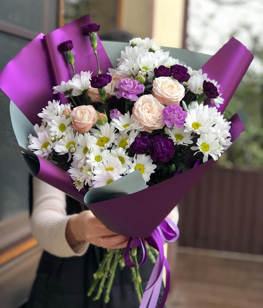 Букет цветов из: Хризантемы, Гвоздики и Розы в Верх-Туле