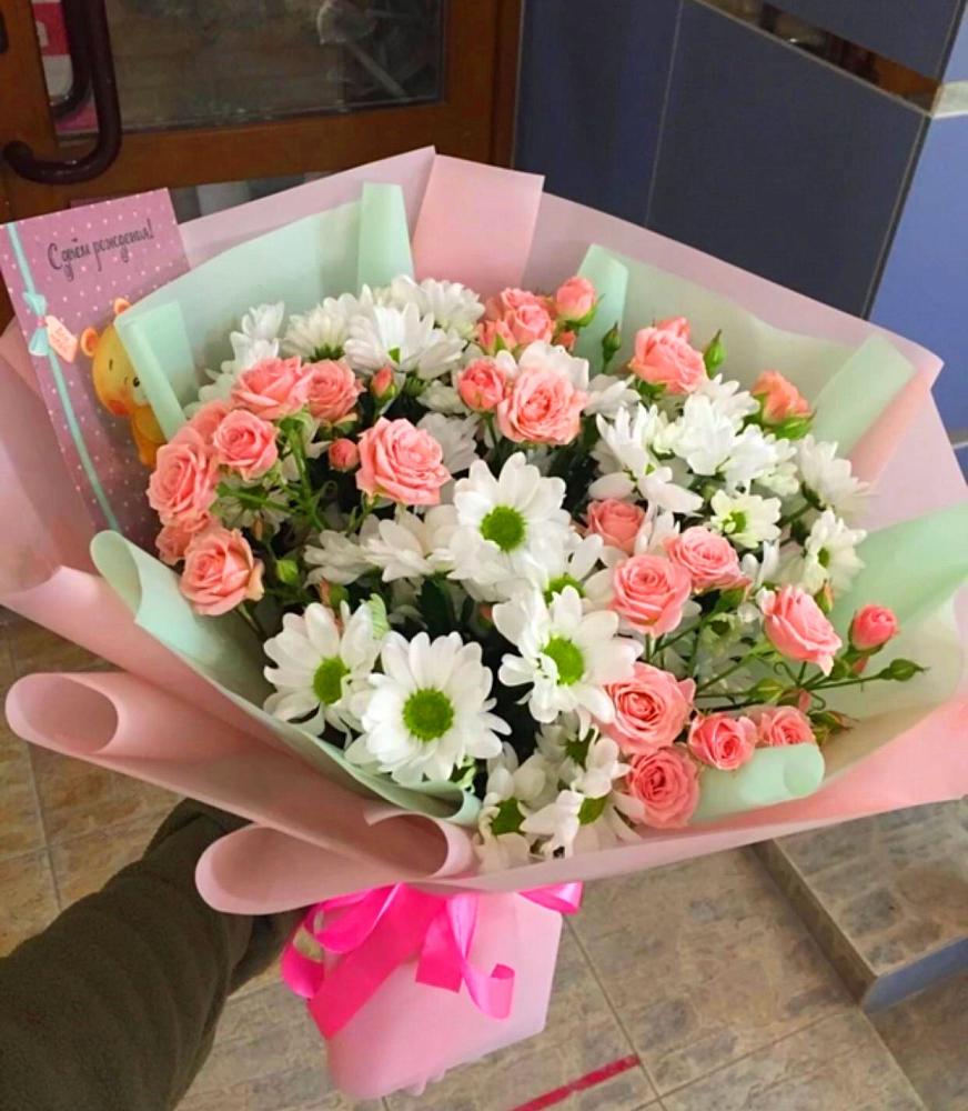 Букет цветов из: Розы и Хризантемы в Верх-Туле