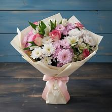 Букет цветов из:  Хризантемы, Альстромерии и Розы в Верх-Туле