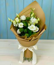 Букет цветов из:  Хризантемы и Лизиантусы в Верх-Туле