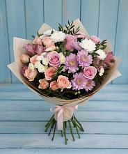 Букет цветов из:  Хризантемы, Розы и Альстромерии в Верх-Туле