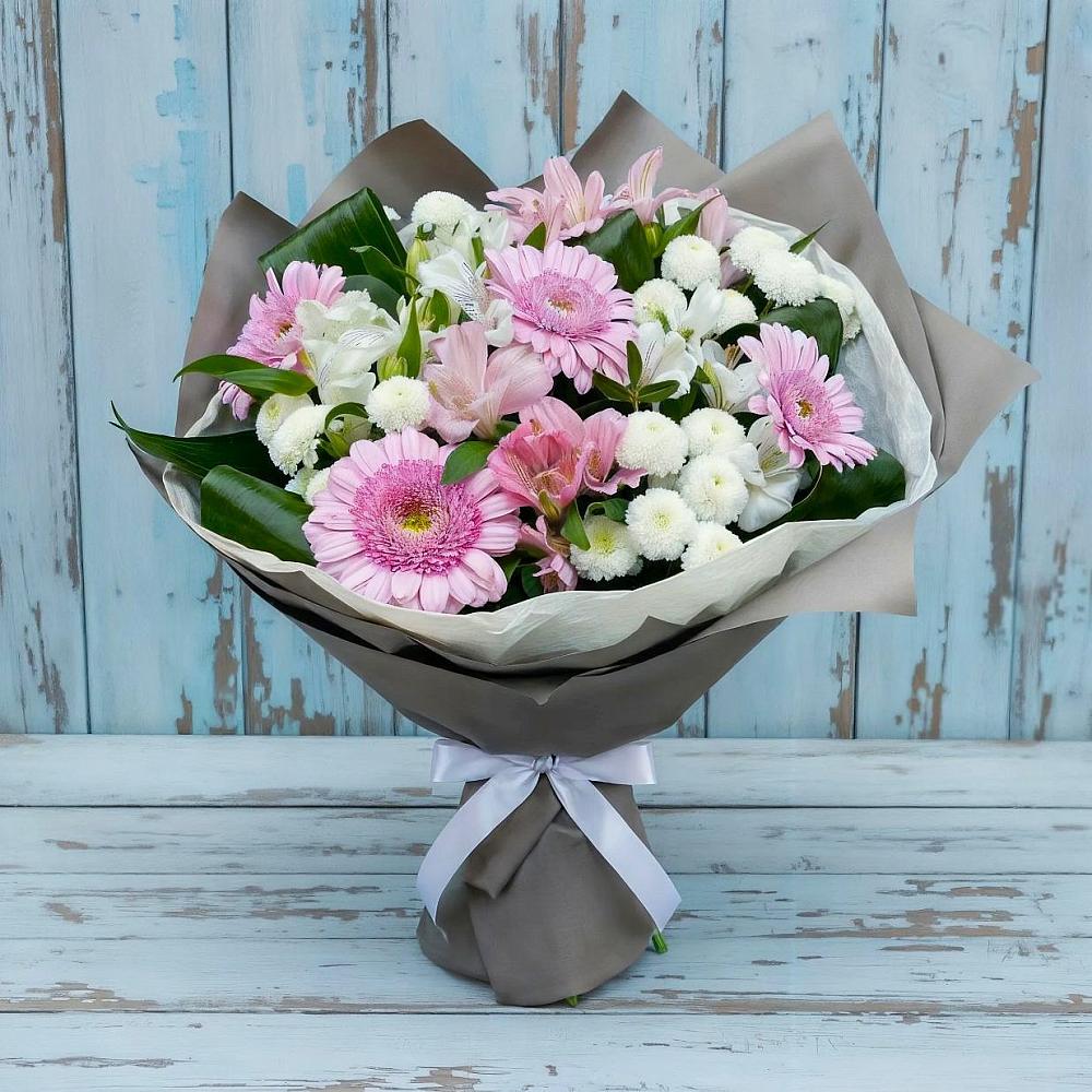 Букет цветов из: Герберы, Альстромерии и Хризантемы в Верх-Туле